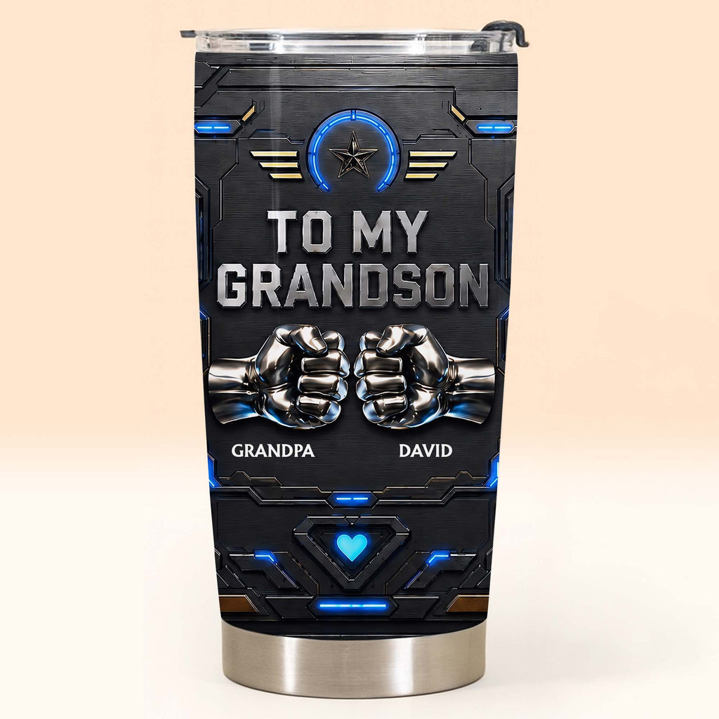 Personalized Stainless Steel Tumbler for Grandson Custom Message Gift