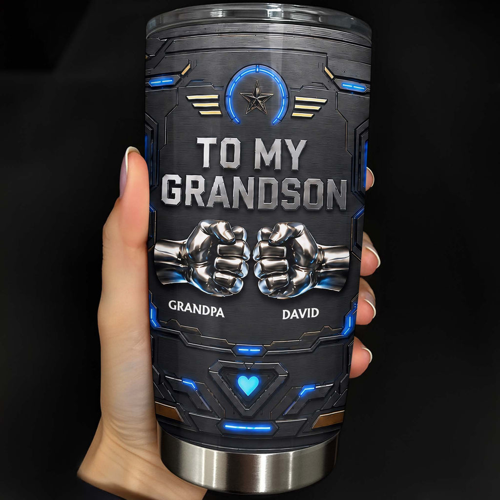 Personalized Stainless Steel Tumbler for Grandson Custom Message Gift