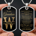 Personalized Dog Tag Necklace Custom Initials for Grandson