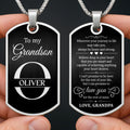 Personalized Stainless Steel Dog Tag Necklace for Grandson