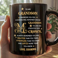 Personalized Black Mug Custom Gift for Grandson with Monogram Stars Black Mug GradoCreations