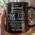 Personalized Black Mug Custom Monogram Gift for Grandson Black Mug GradoCreations