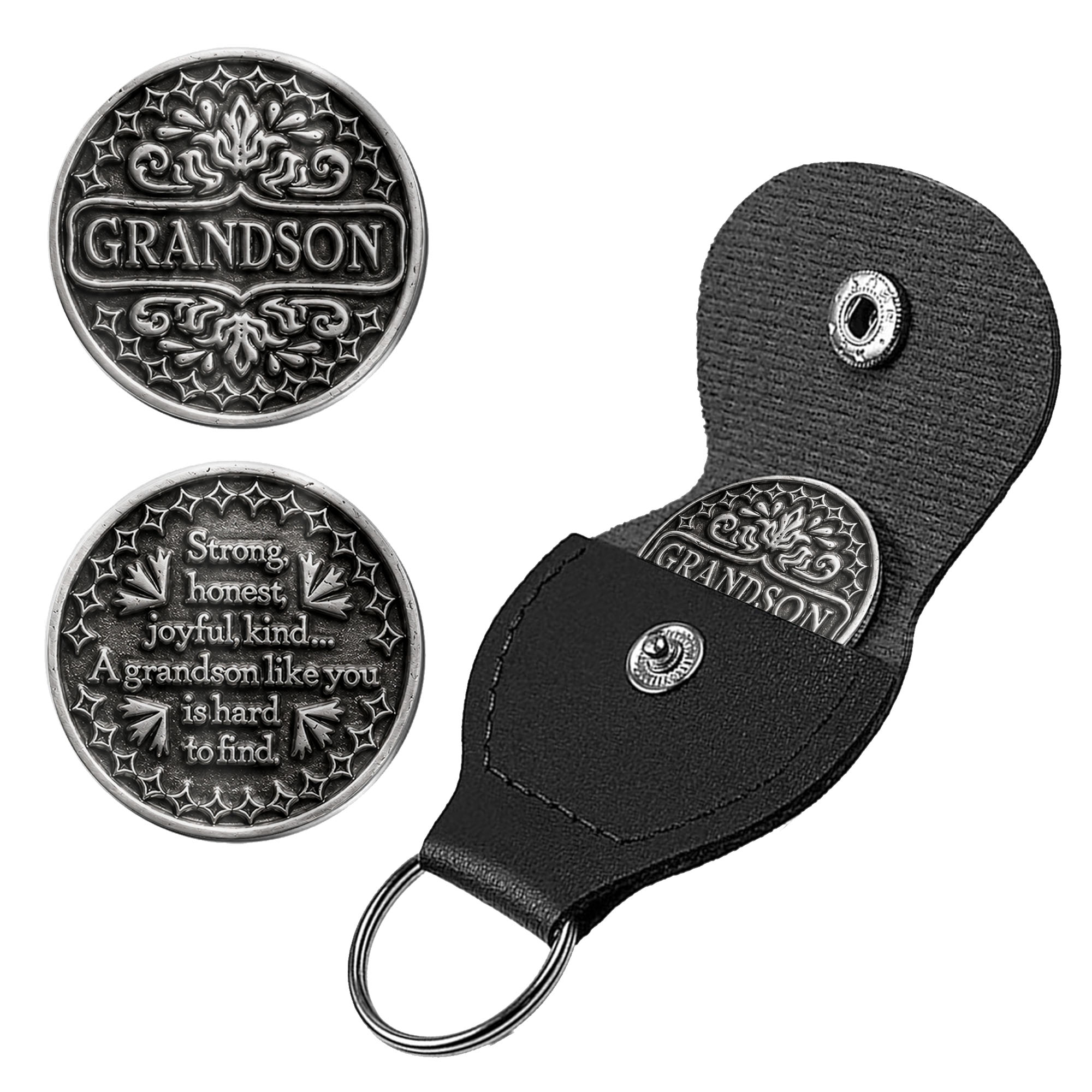 Personalized Pocket Hug Token Custom Message Gift for Grandson Pocket Hug GradoCreations