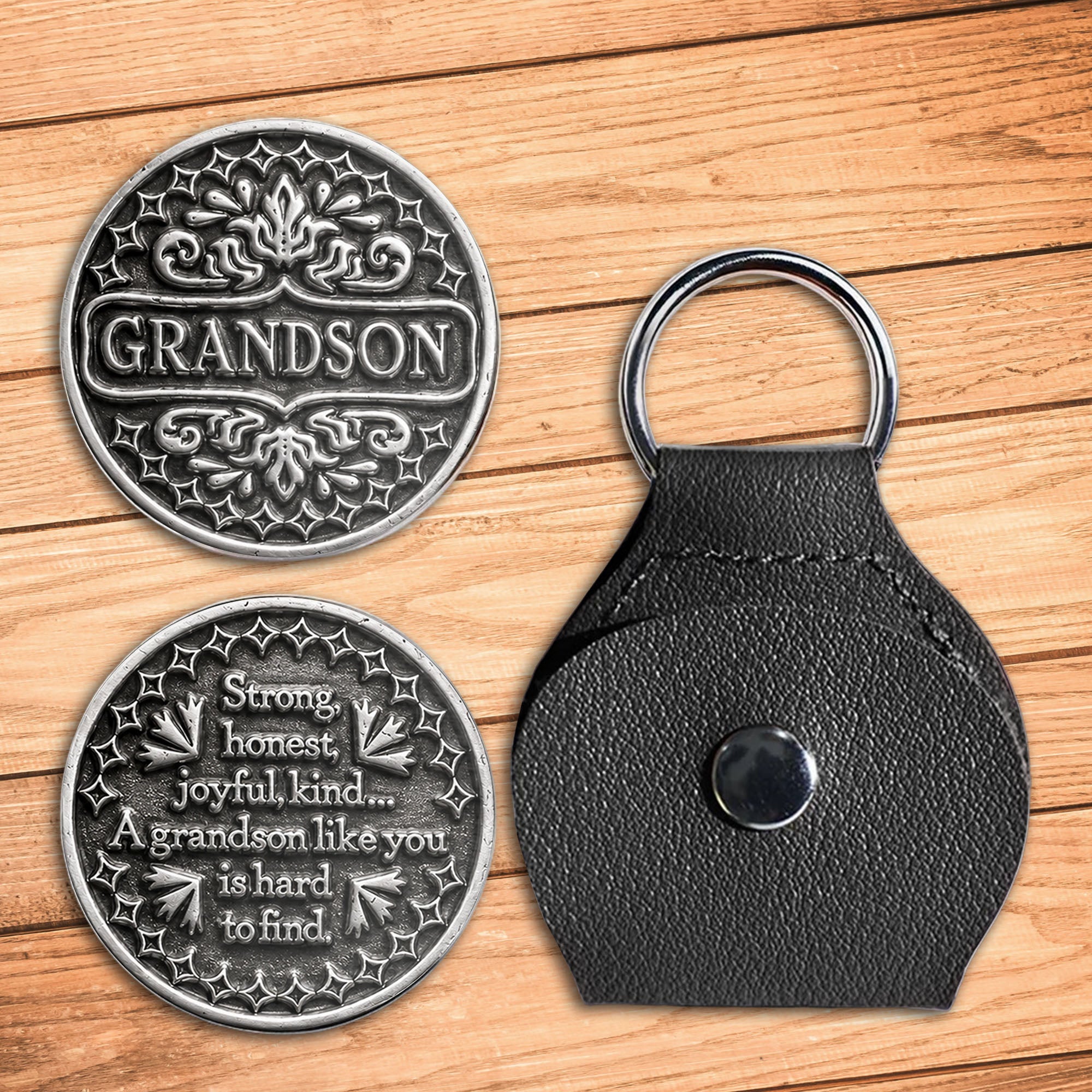 Personalized Pocket Hug Token Custom Message Gift for Grandson Pocket Hug GradoCreations