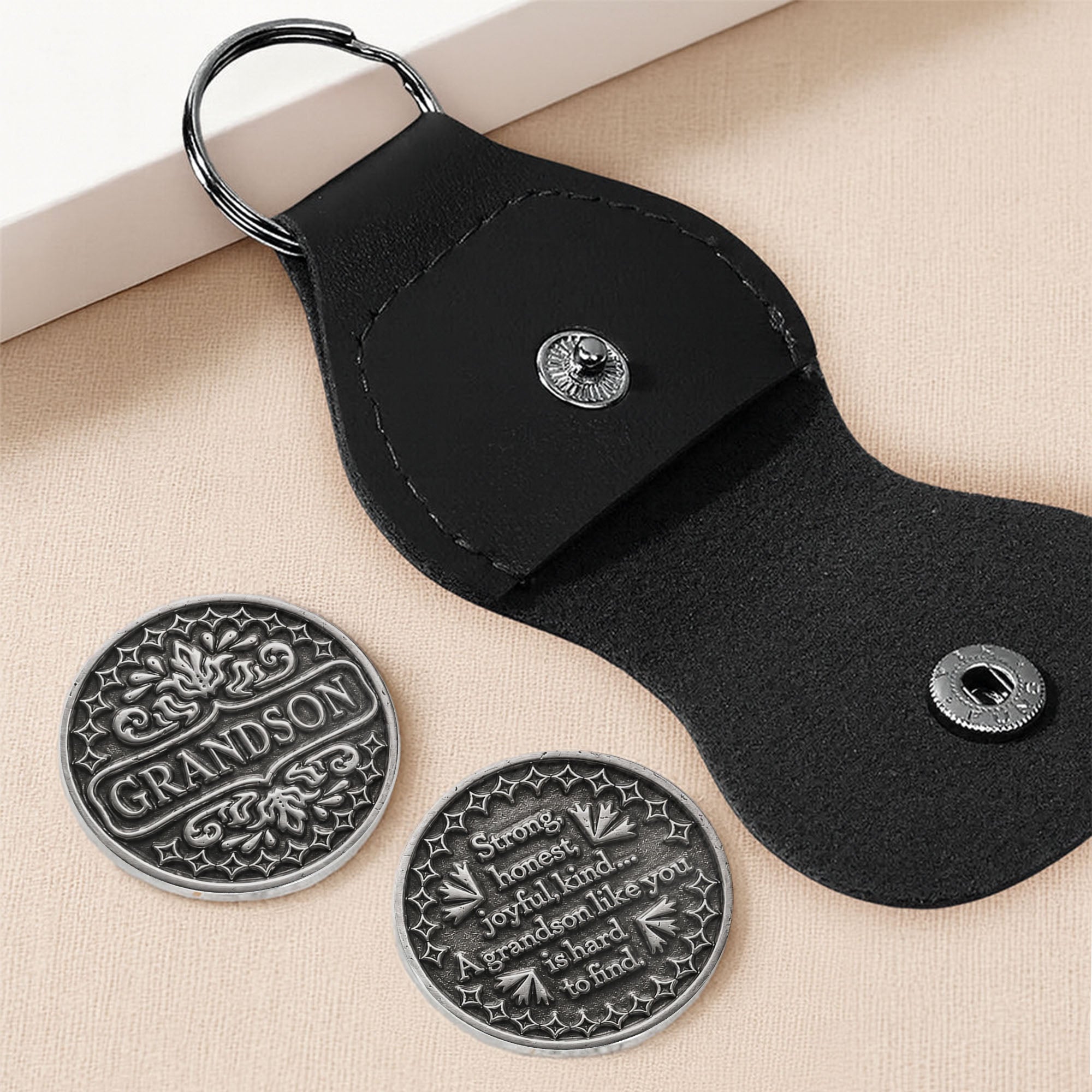 Personalized Pocket Hug Token Custom Message Gift for Grandson Pocket Hug GradoCreations