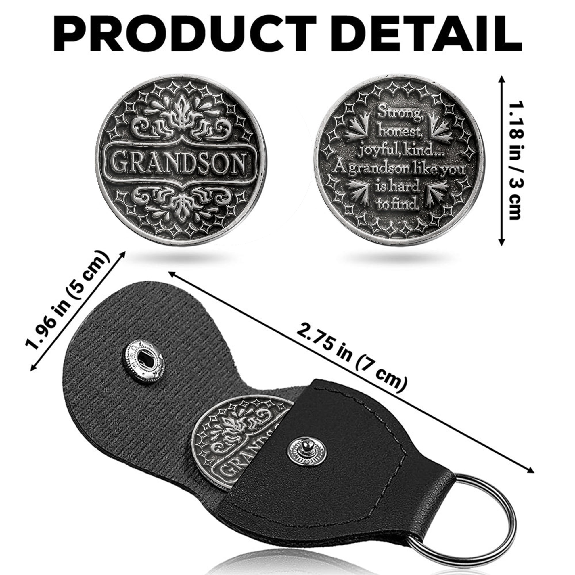 Personalized Pocket Hug Token Custom Message Gift for Grandson Pocket Hug GradoCreations