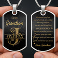 Personalized Dog Tag Necklace Custom Initials Gift for Grandson Dog Tag Necklace GradoCreations