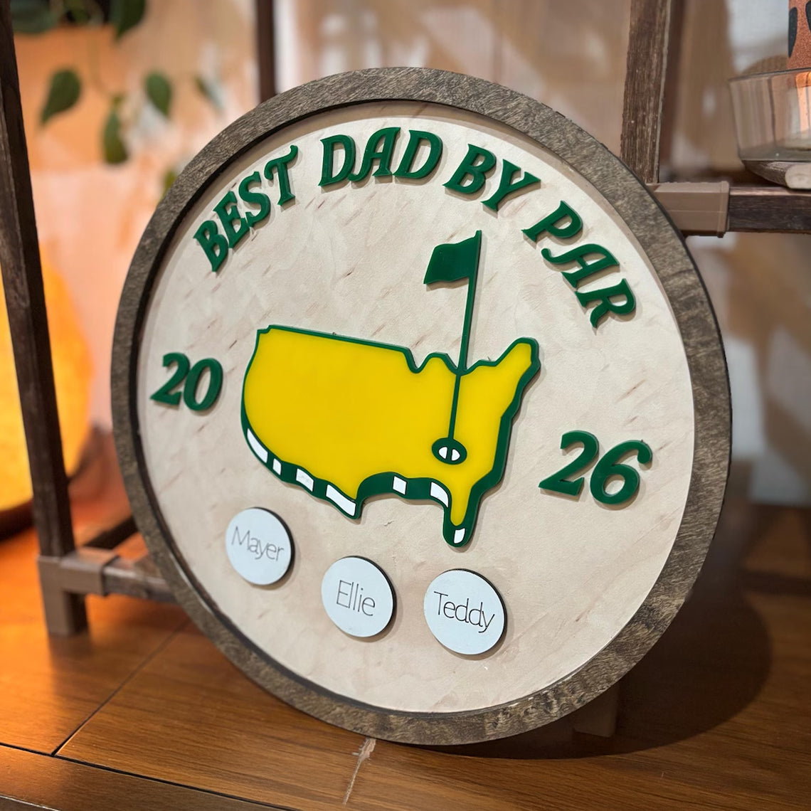 Personalized Golf Ball Plaque Custom Gift for Dad, Grandpa HN590 - Golf Ball Plaque BCF Fix GradoCreations