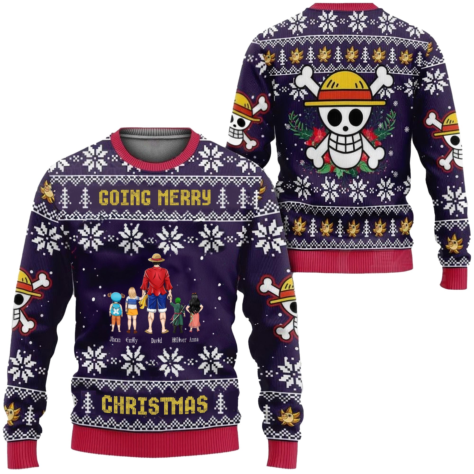 Personalized Luffy Gear 4 Ugly Sweater Custom Name Gift for Dad
