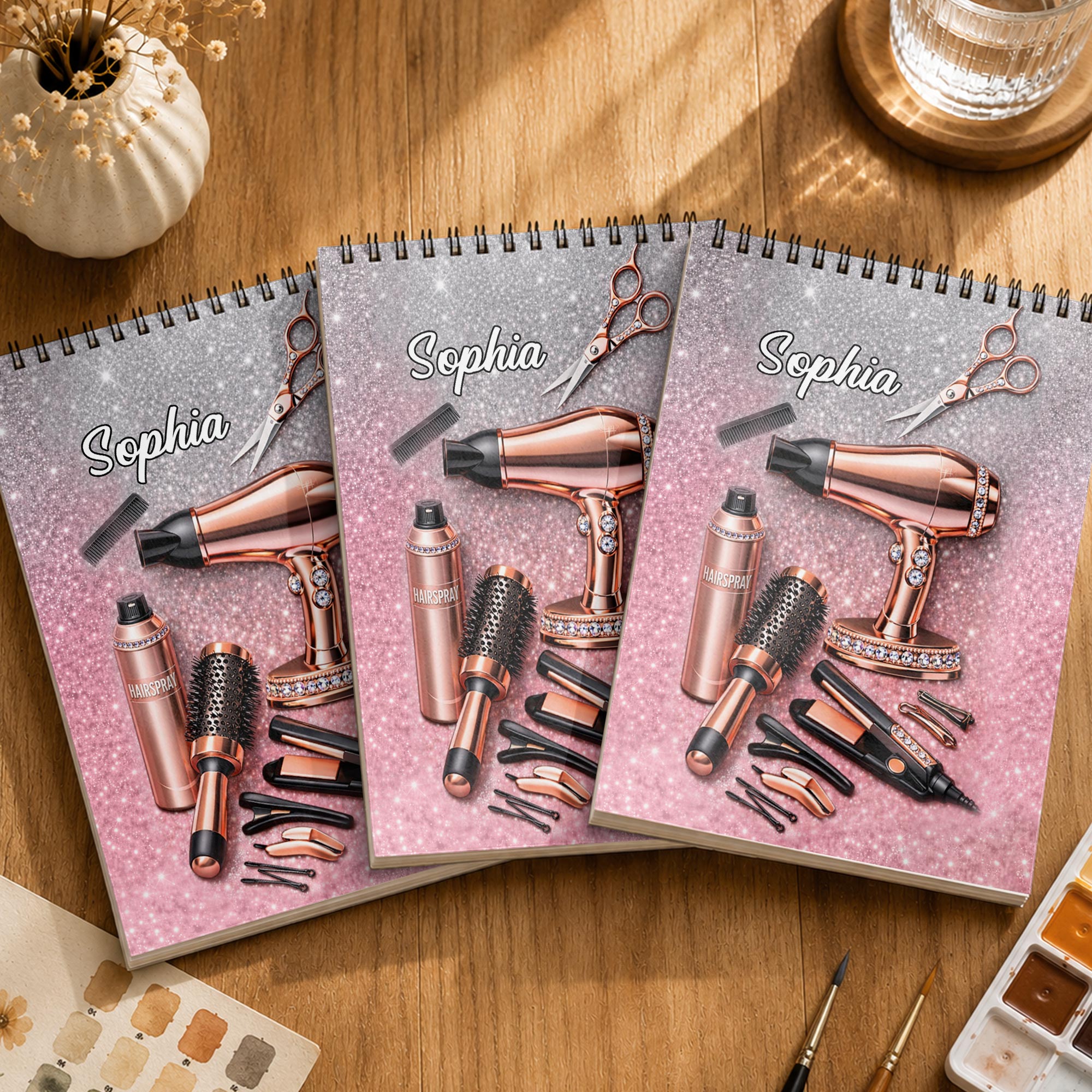 Personalized Sketch Book Custom Name Hair Stylist Gift Sketch Book GradoCreations