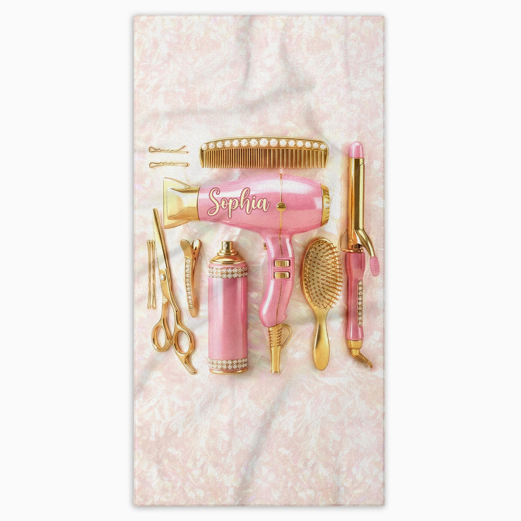 Personalized Microfiber Beach Towel Custom Name Gift for Hairstylists Beach Towels GradoCreations
