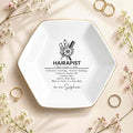 Personalized Hexagonal Ceramic Jewelry Dish Custom Name Gift for Hairstylist