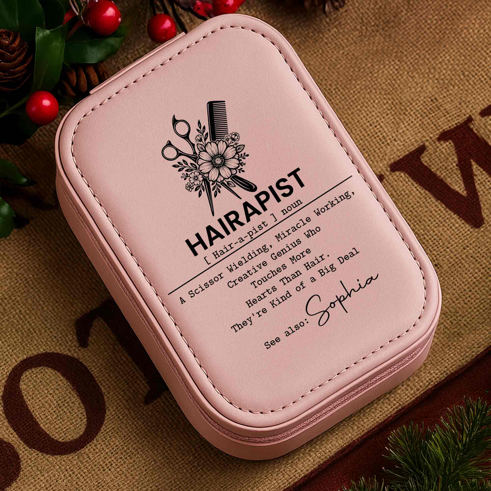 Personalized Jewelry Box with LED Mirror for Hair Stylist Gift Jewelry Box With LED Mirror GradoCreations