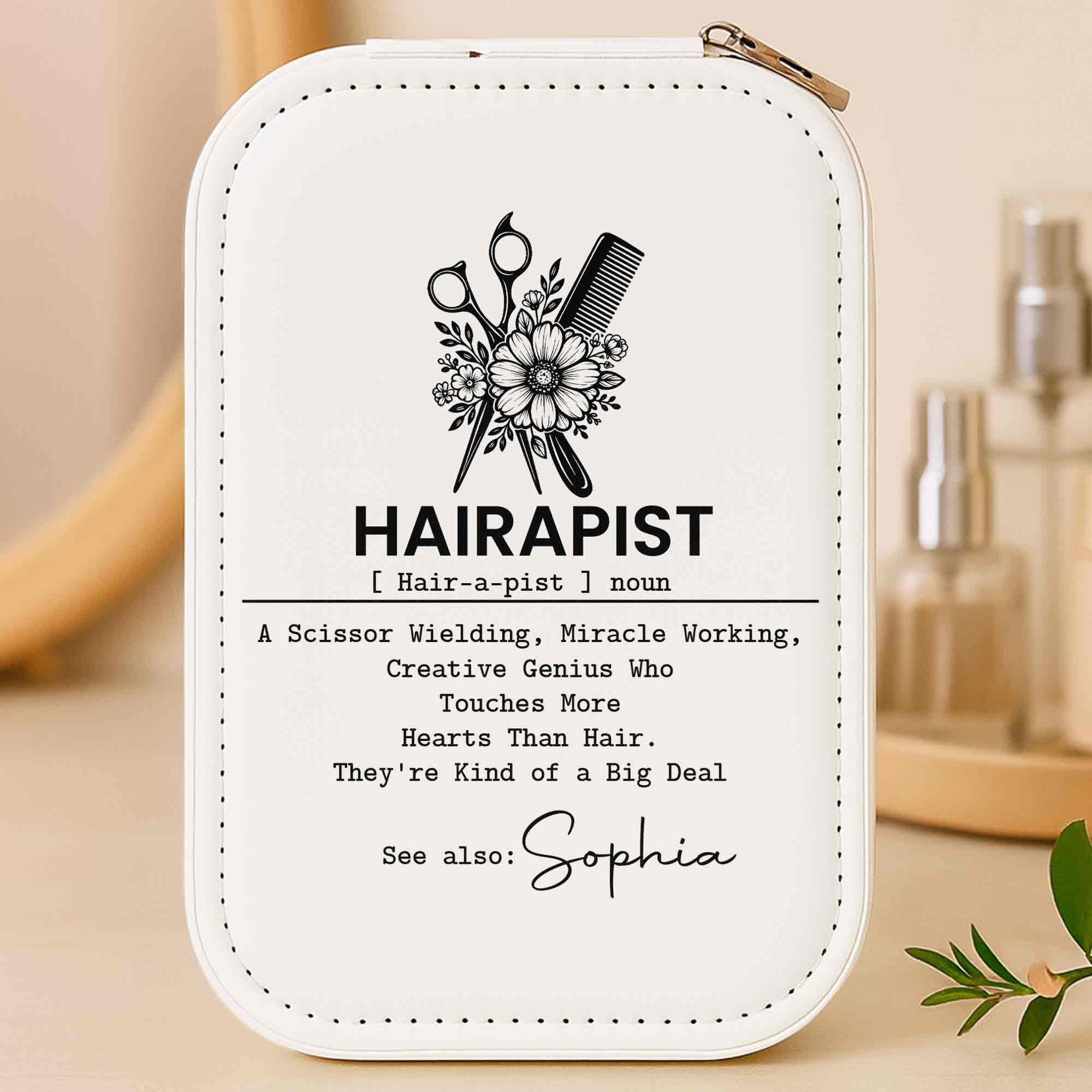 Personalized Jewelry Box with LED Mirror for Hair Stylist Gift Jewelry Box With LED Mirror GradoCreations
