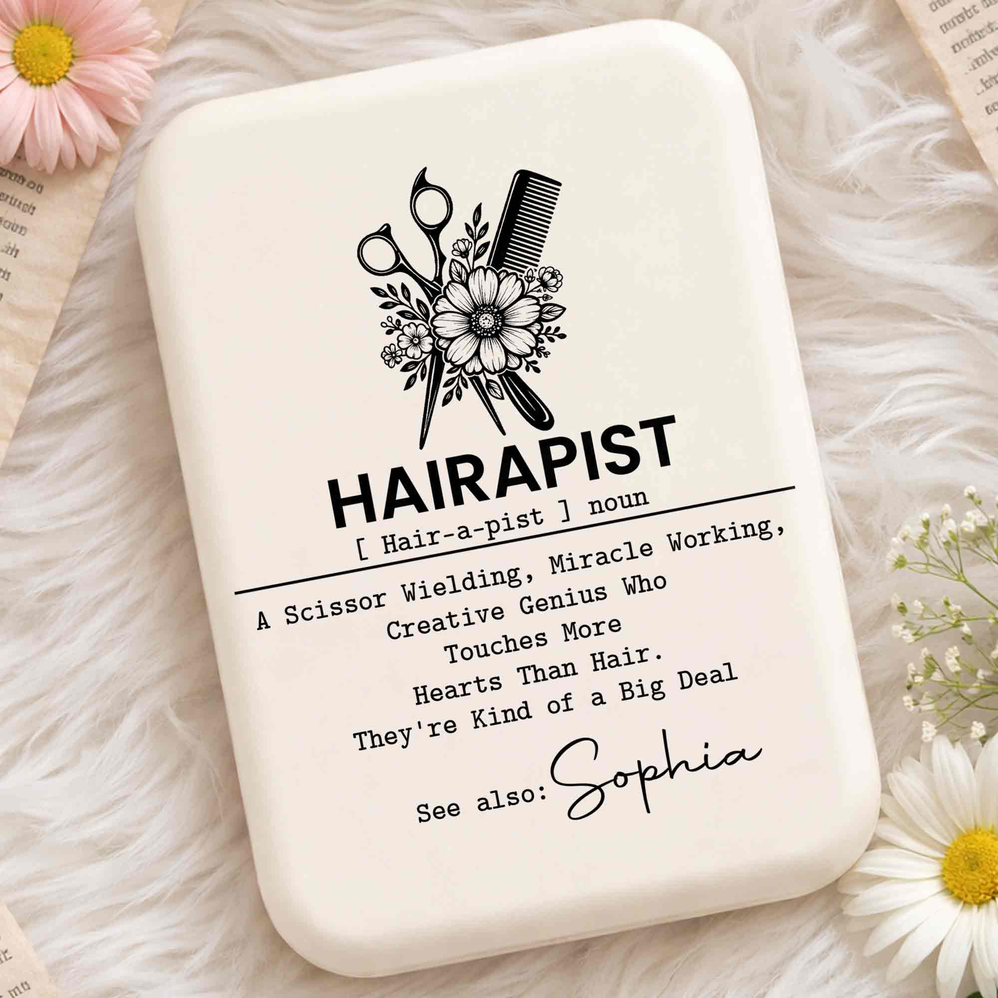 Personalized LED Pocket Mirror Custom Name for Hairstylists LED Pocket Mirror GradoCreations