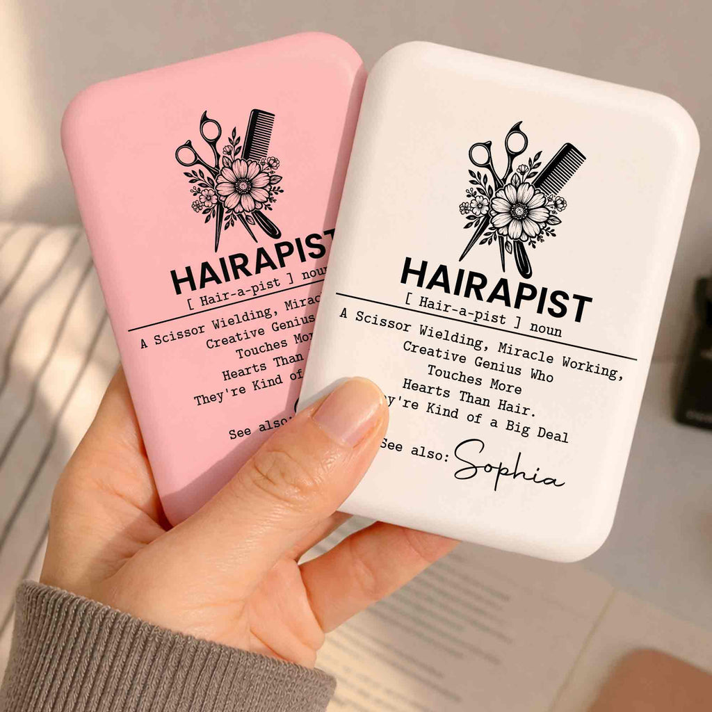 Personalized LED Pocket Mirror Custom Name for Hairstylists LED Pocket Mirror GradoCreations