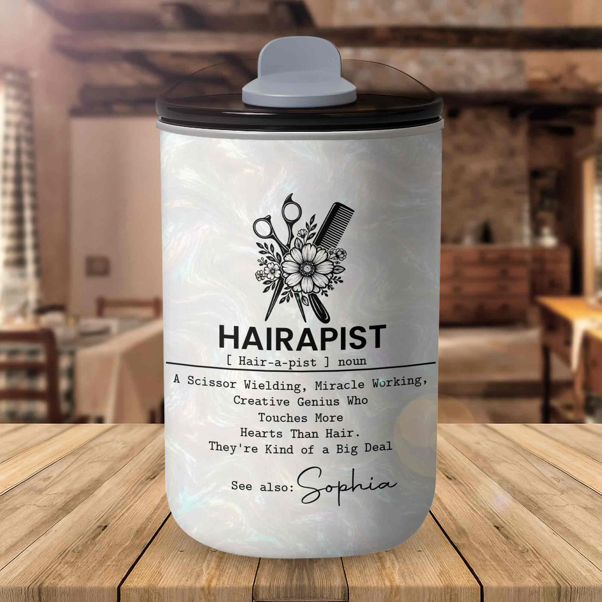 Personalized Floral 10oz Tumbler Custom Hair Stylist Gift 10oz tumbler GradoCreations