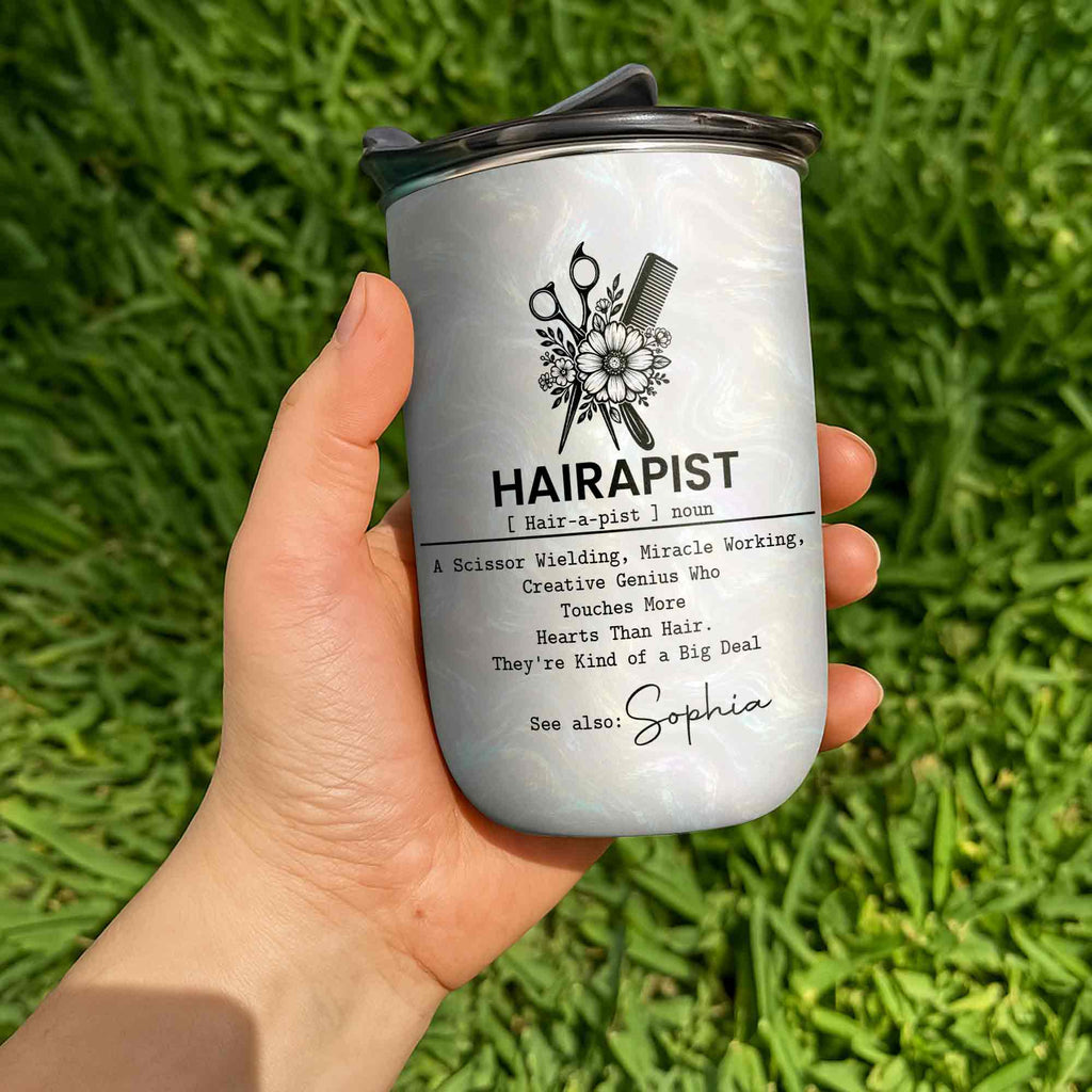 Personalized Floral 10oz Tumbler Custom Hair Stylist Gift 10oz tumbler GradoCreations