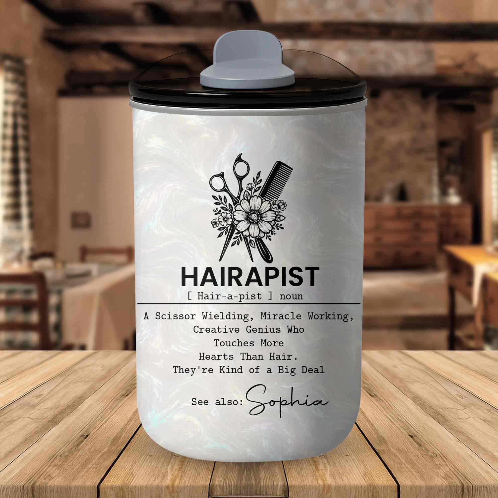 Personalized Floral 10oz Tumbler Custom Hair Stylist Gift 10oz tumbler GradoCreations