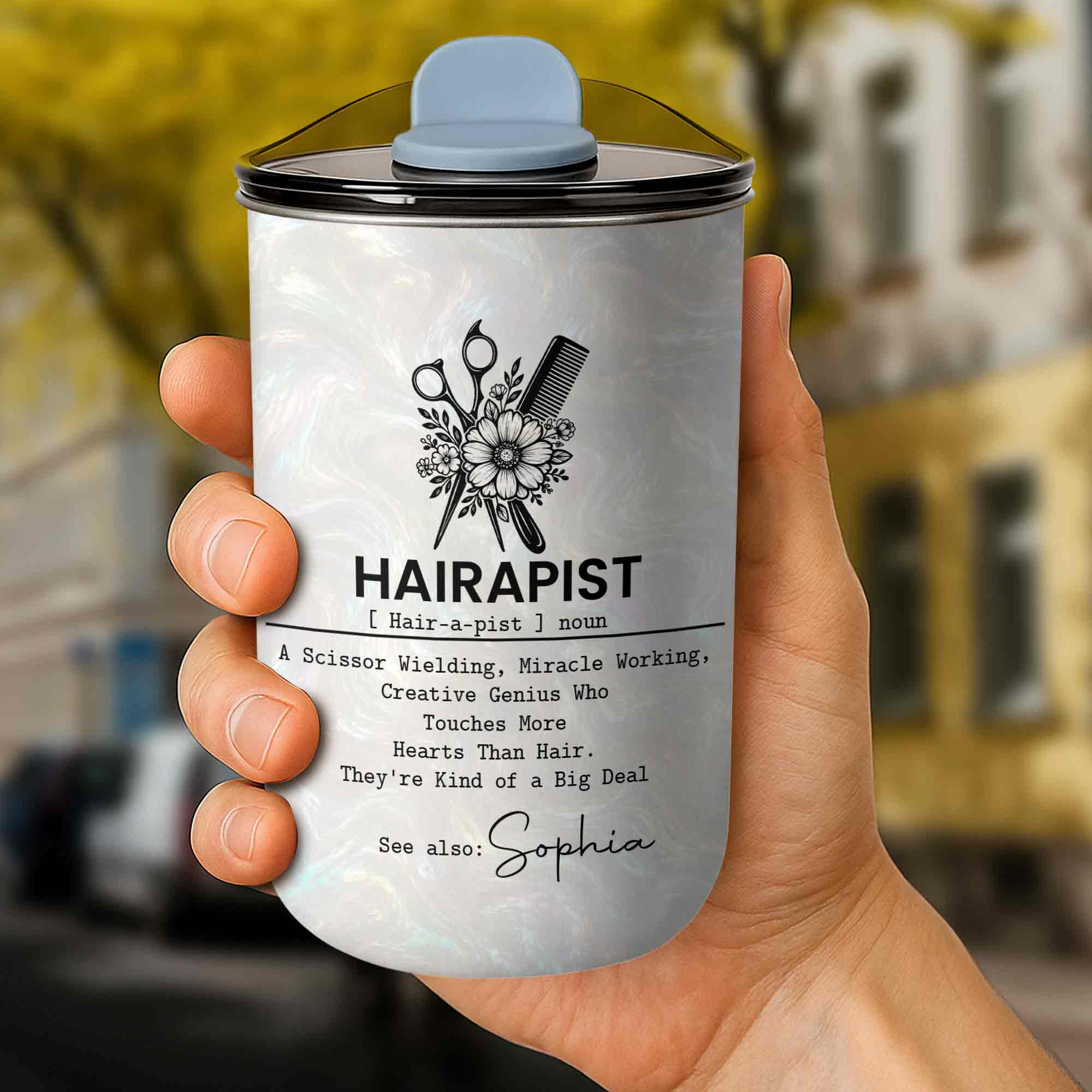 Personalized Floral 10oz Tumbler Custom Hair Stylist Gift 10oz tumbler GradoCreations