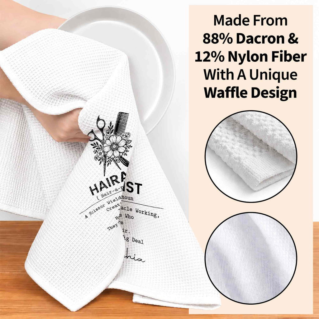 Personalized Kitchen Towel for Hair Stylist Gift | Funny Hairapist Design