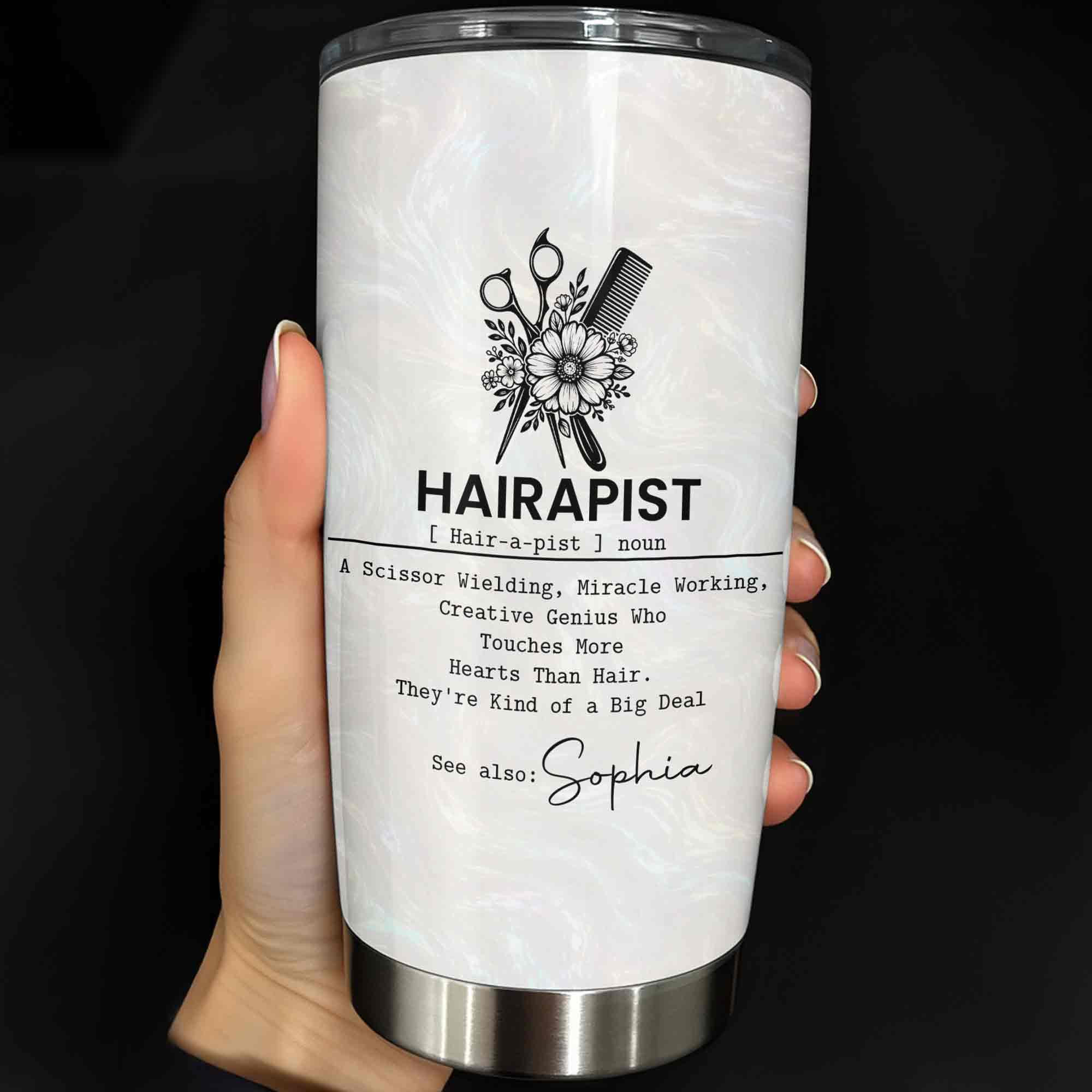 Personalized 20oz Stainless Steel Tumbler Custom Gift for Hairstylist