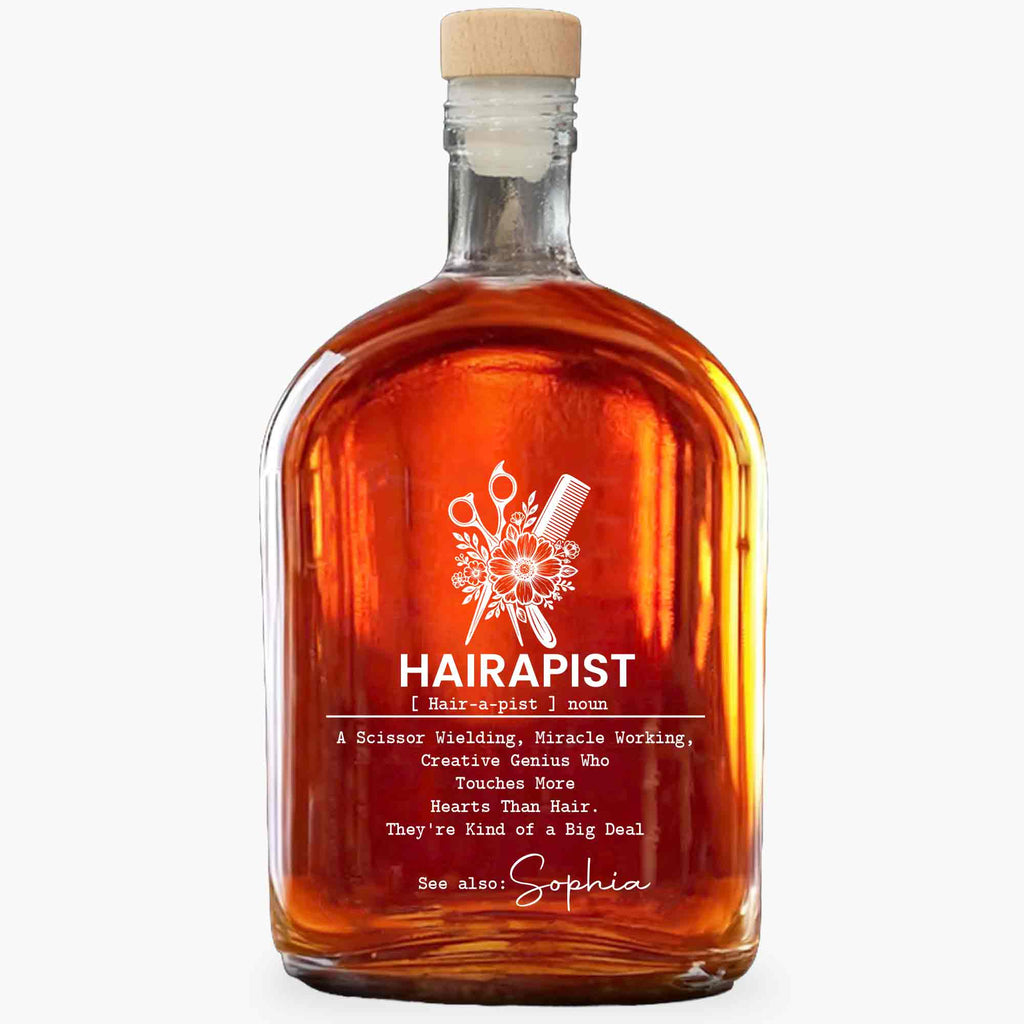 Personalized Whiskey Bottle Custom Name Gift for Hairstylist