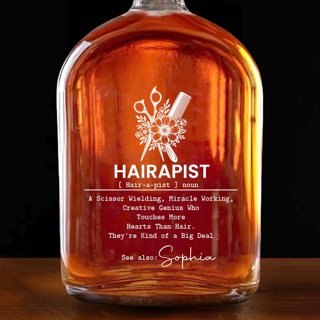 Personalized Whiskey Bottle Custom Name Gift for Hairstylist