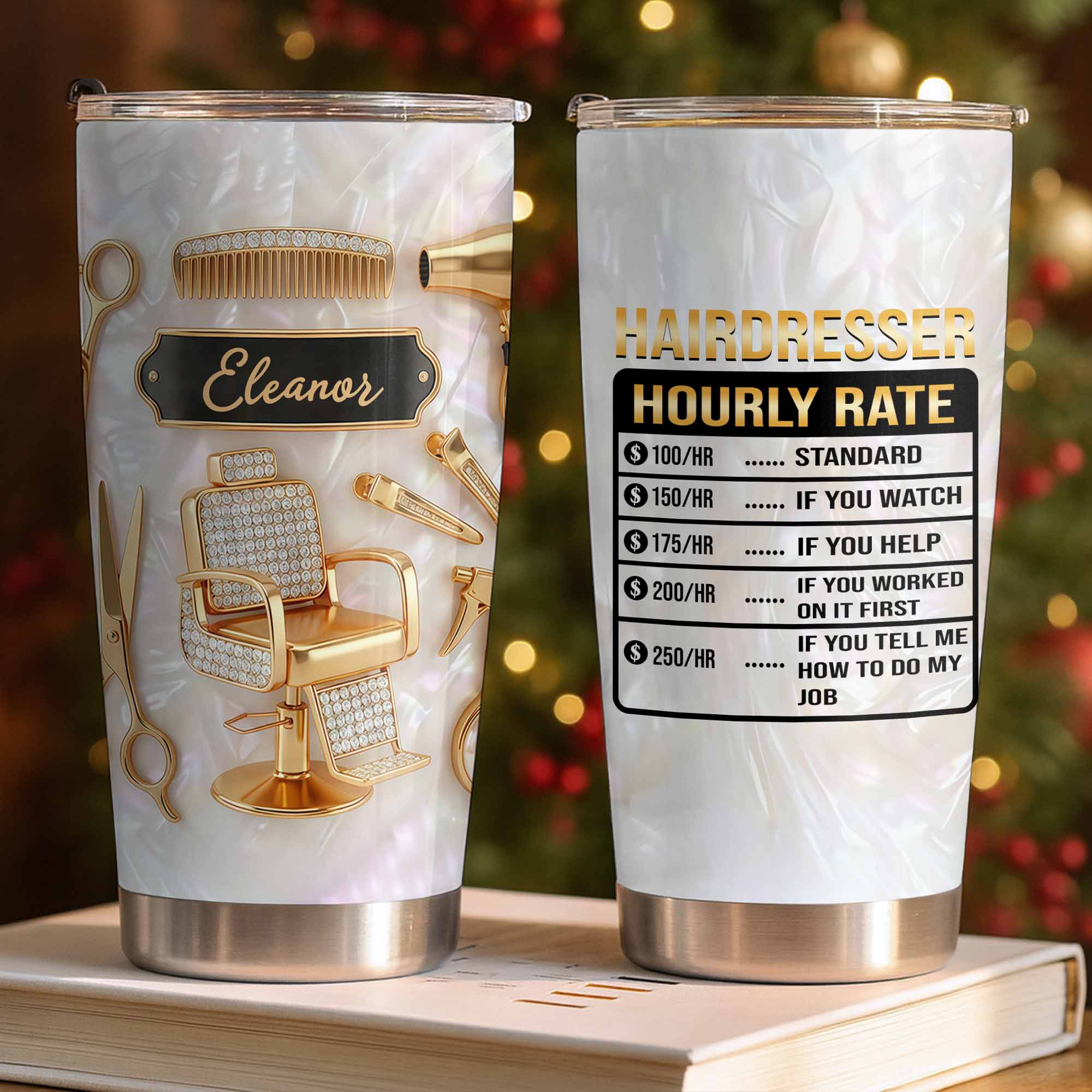 Personalized 20oz Tumbler Gift for Hairdresser Custom Name