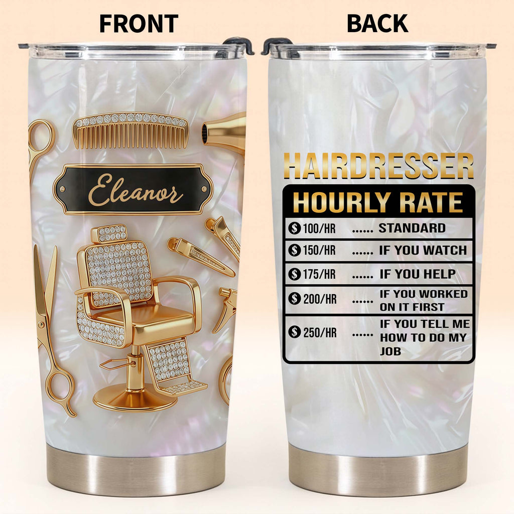 Personalized 20oz Tumbler Gift for Hairdresser Custom Name