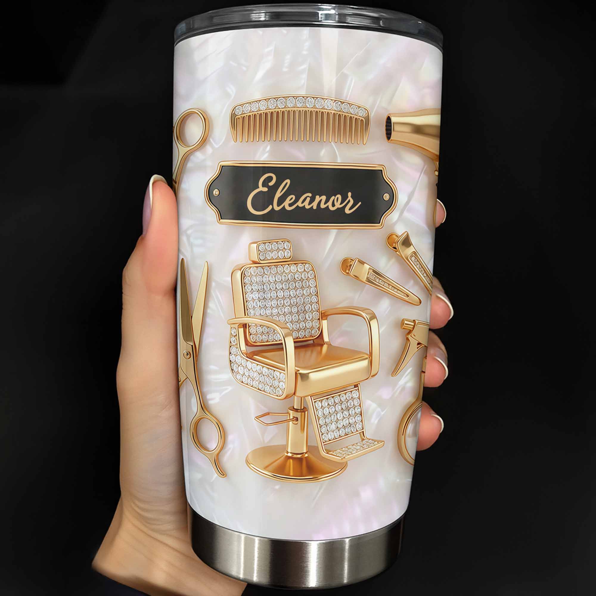 Personalized 20oz Tumbler Gift for Hairdresser Custom Name