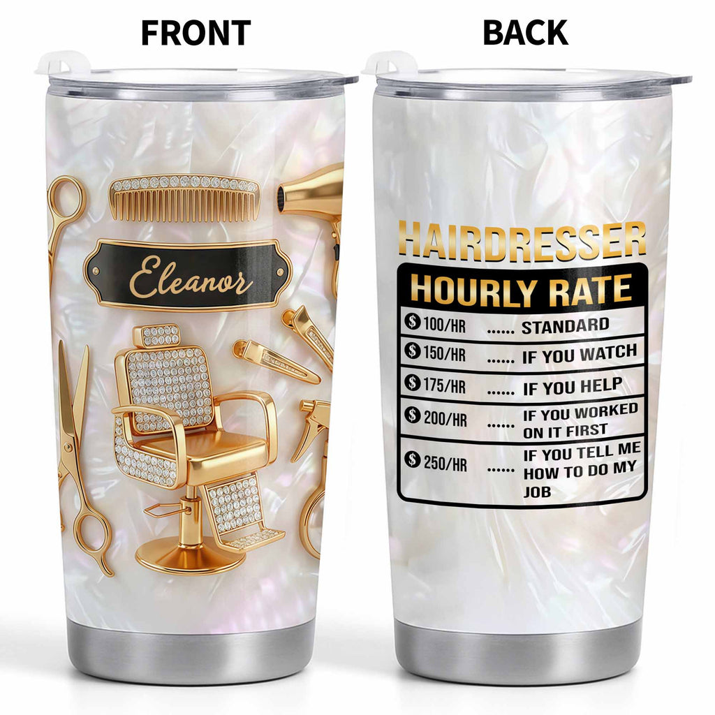 Personalized 20oz Tumbler Gift for Hairdresser Custom Name