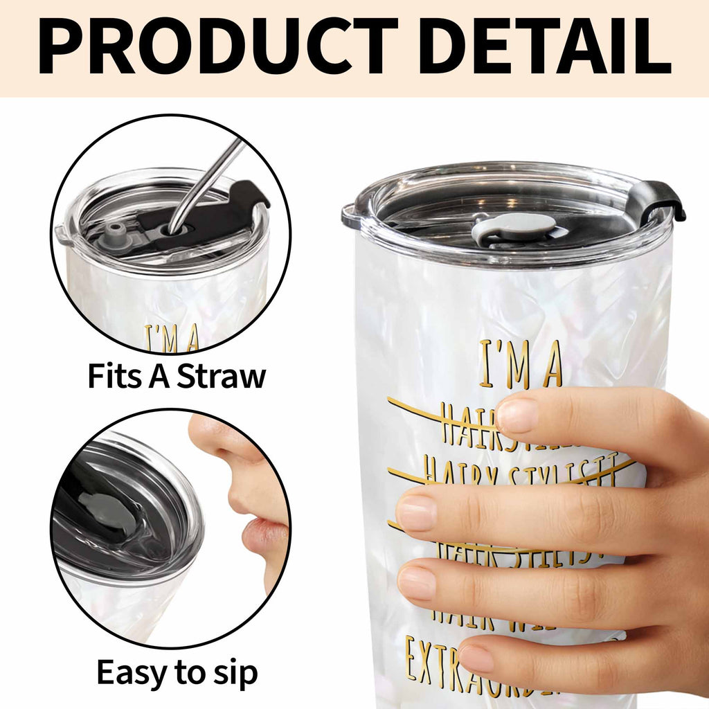 Personalized Hair Wizard Tumbler with Hairdresser Tools 20oz