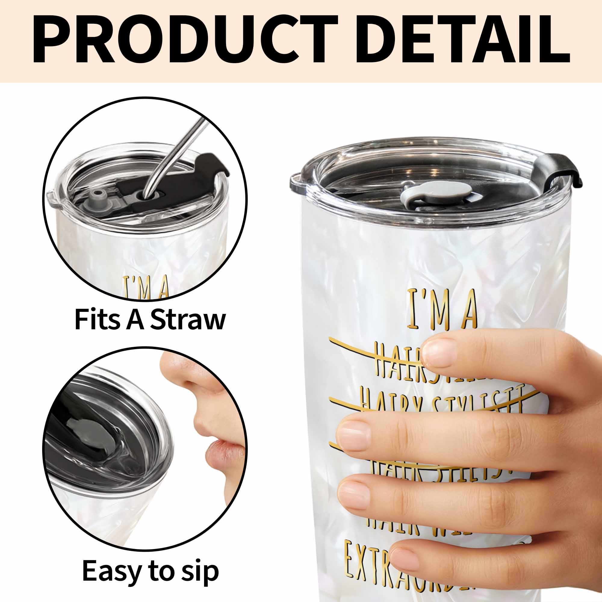 Personalized Hair Wizard Tumbler with Hairdresser Tools 20oz