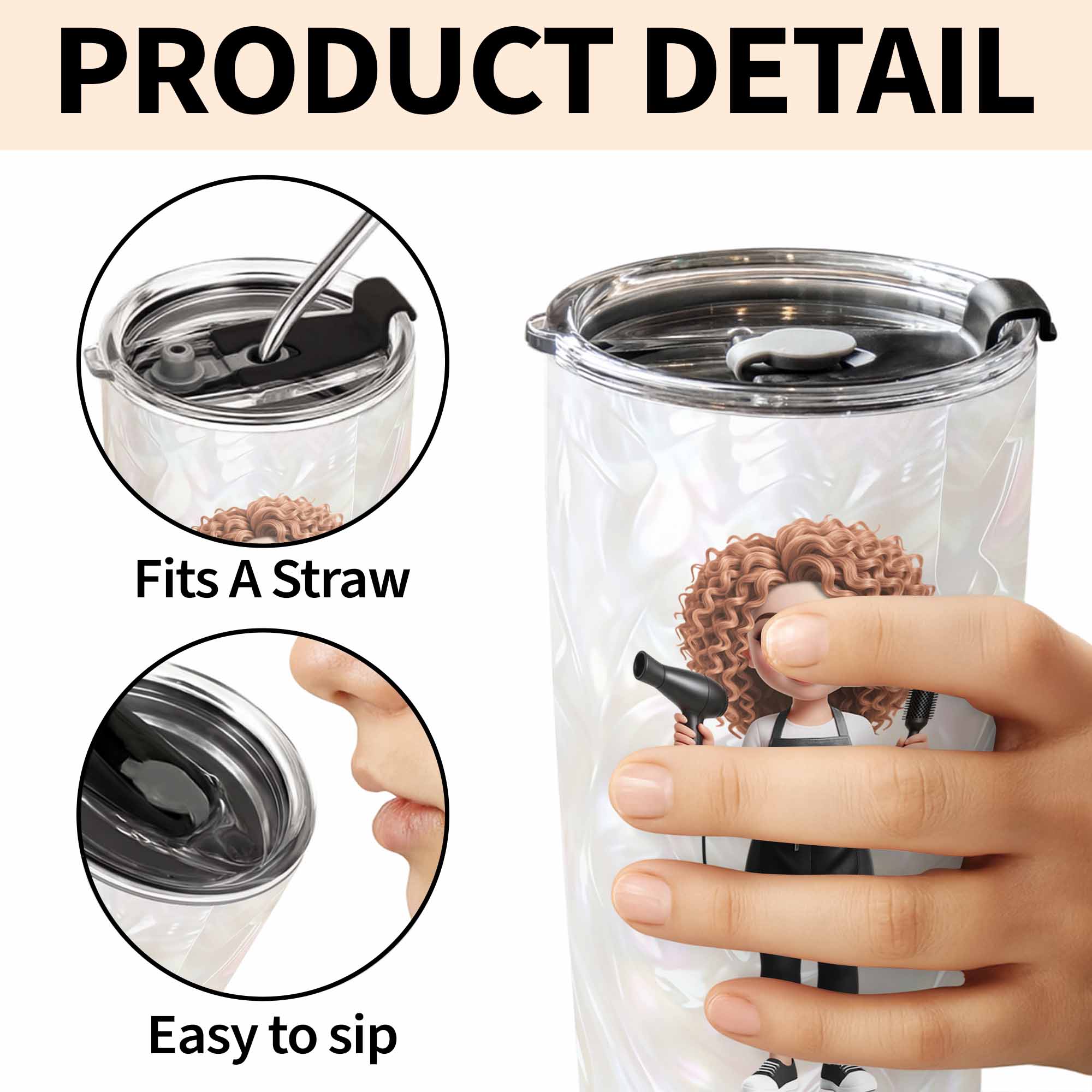 Personalized 20oz Stainless Steel Tumbler Gift for Hairstylist 20oz Tumbler GradoCreations
