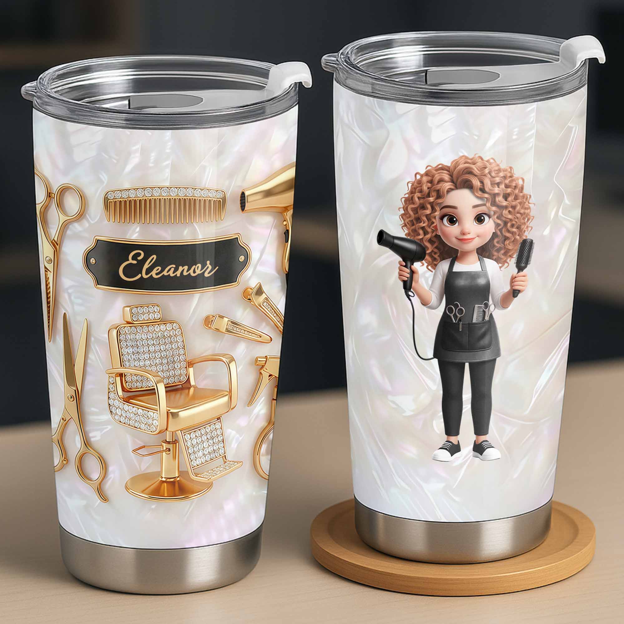 Personalized 20oz Stainless Steel Tumbler Gift for Hairstylist 20oz Tumbler GradoCreations