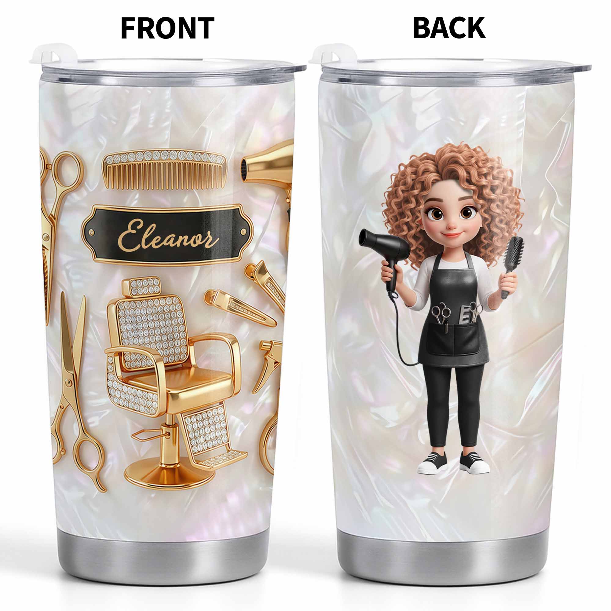 Personalized 20oz Stainless Steel Tumbler Gift for Hairstylist 20oz Tumbler GradoCreations