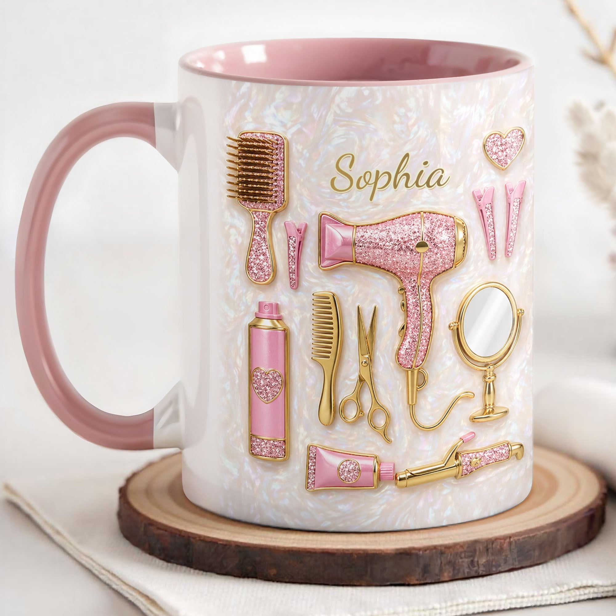 Personalized Accent Mug for Hair Stylists with Custom Name Gift Accent Mug GradoCreations