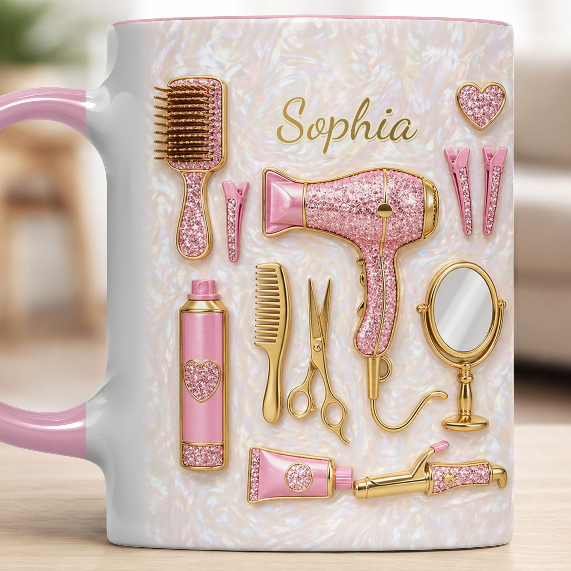 Personalized Accent Mug for Hair Stylists with Custom Name Gift Accent Mug GradoCreations