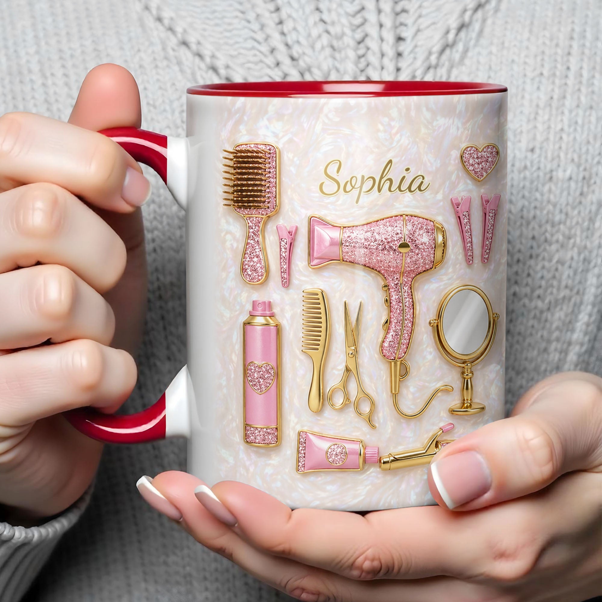Personalized Accent Mug for Hair Stylists with Custom Name Gift Accent Mug GradoCreations