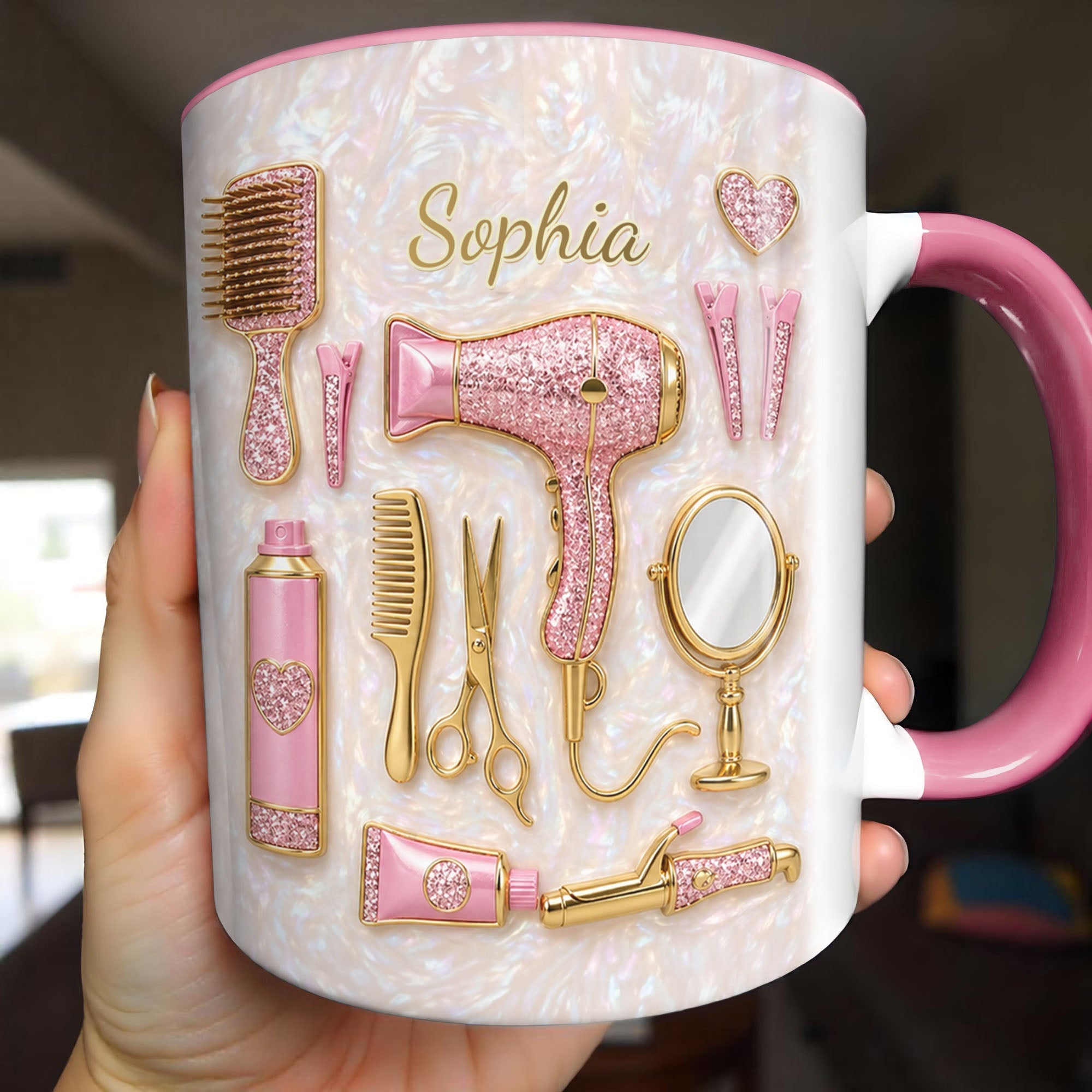 Personalized Accent Mug for Hair Stylists with Custom Name Gift Accent Mug GradoCreations