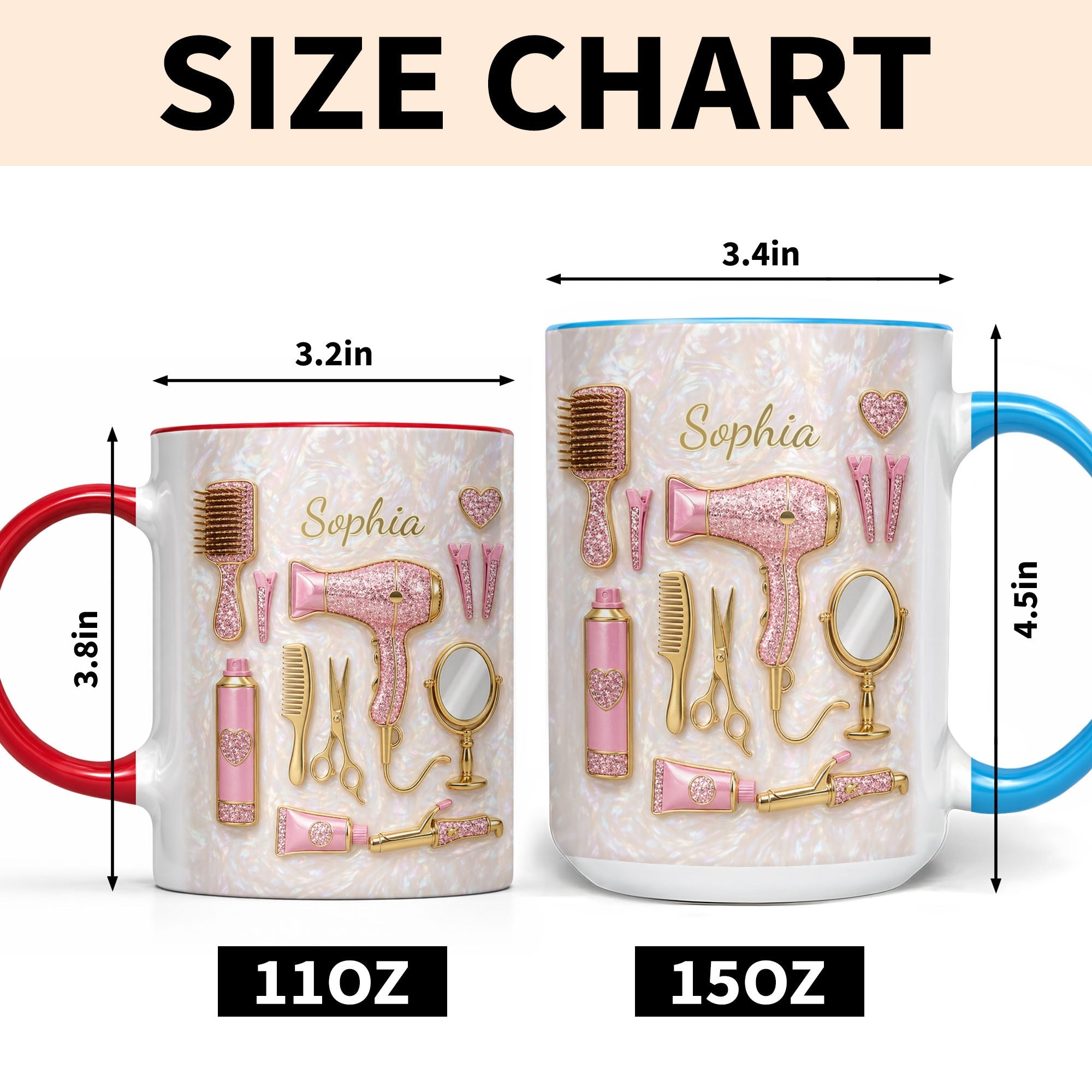 Personalized Accent Mug for Hair Stylists with Custom Name Gift Accent Mug GradoCreations
