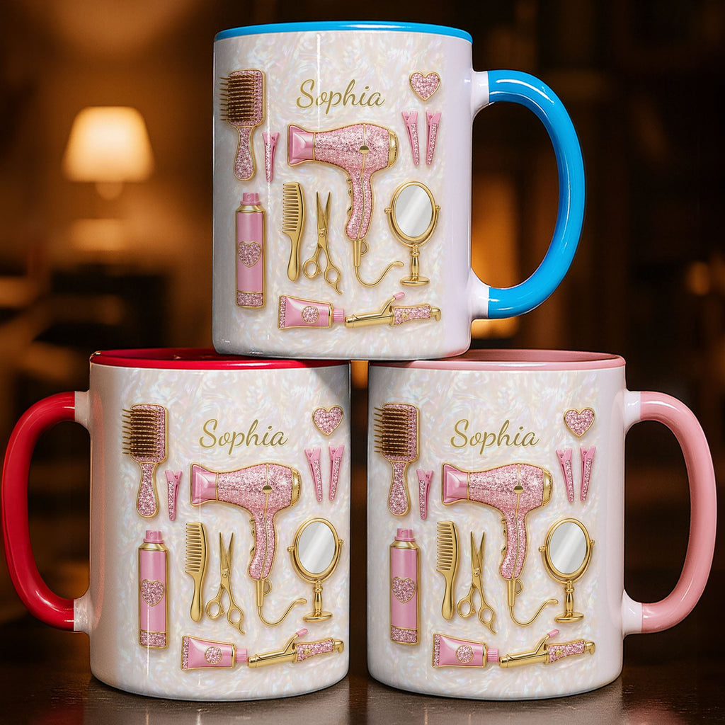 Personalized Accent Mug for Hair Stylists with Custom Name Gift Accent Mug GradoCreations