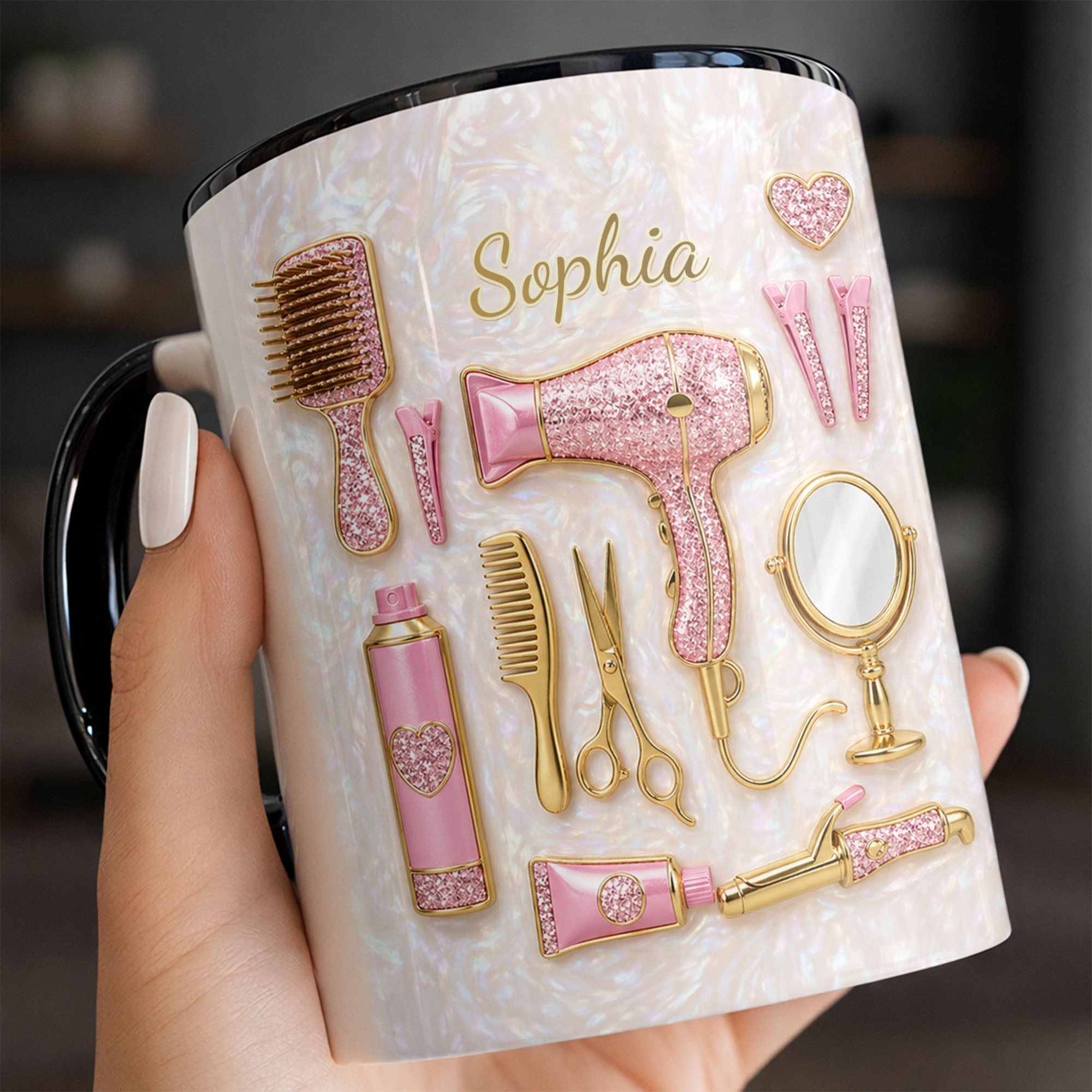 Personalized Accent Mug for Hair Stylists with Custom Name Gift Accent Mug GradoCreations
