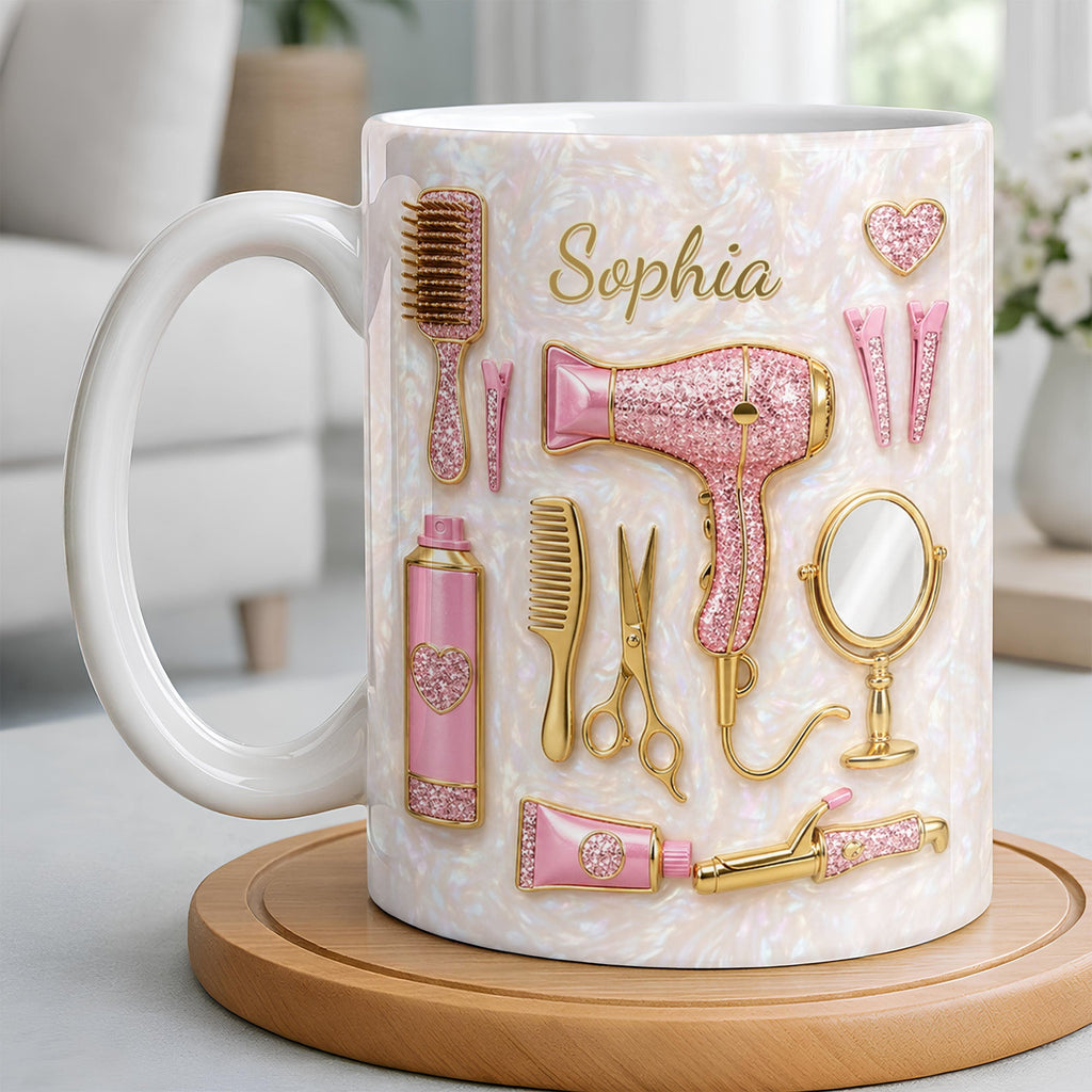 Personalized Hair Stylist Coffee Mug Custom Gift for Her Edge-to-edge Mug GradoCreations