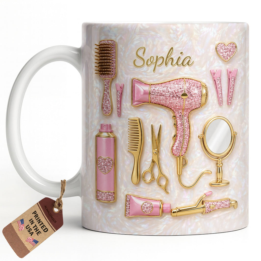 Personalized Hair Stylist Coffee Mug Custom Gift for Her Edge-to-edge Mug GradoCreations