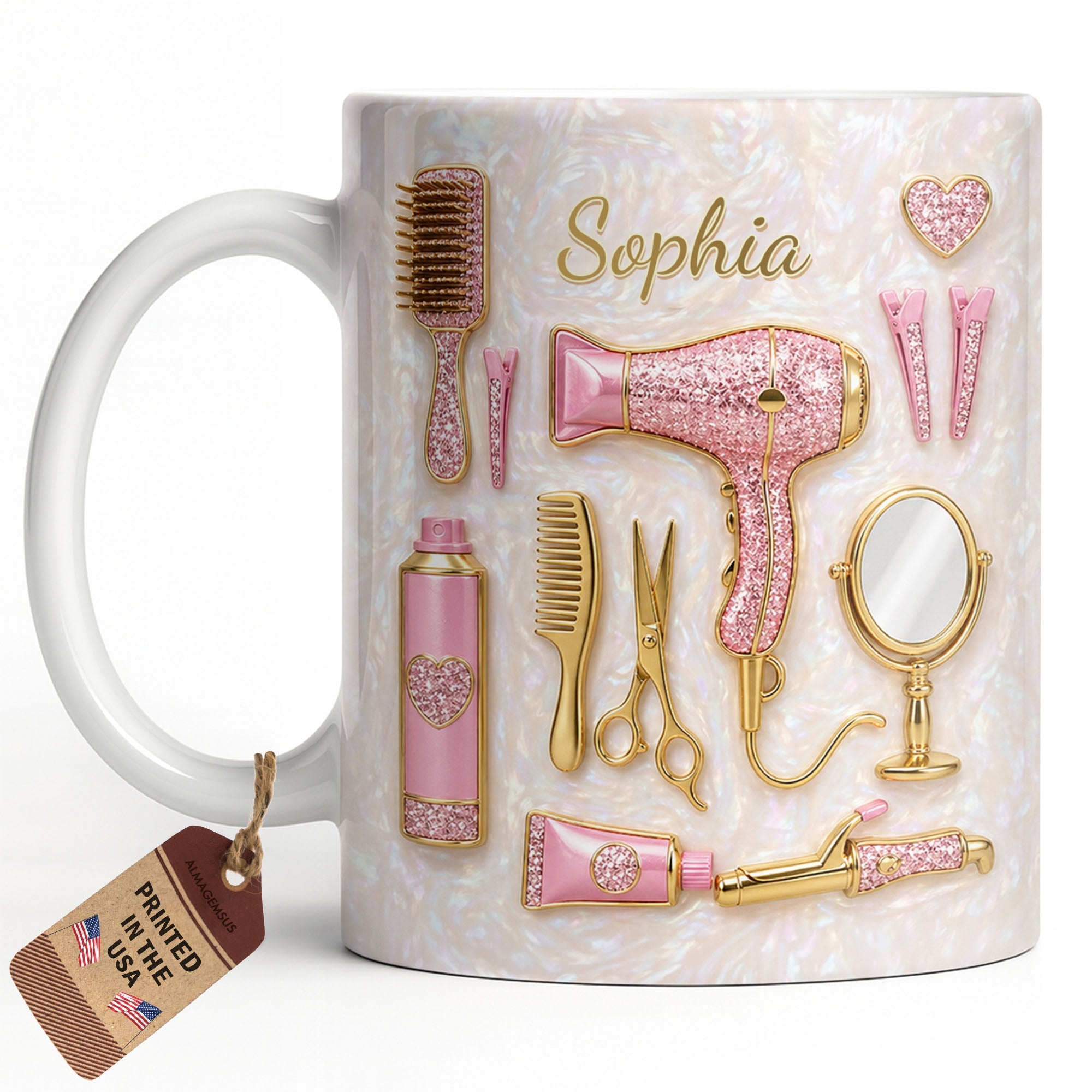Personalized Hair Stylist Coffee Mug Custom Gift for Her Edge-to-edge Mug GradoCreations