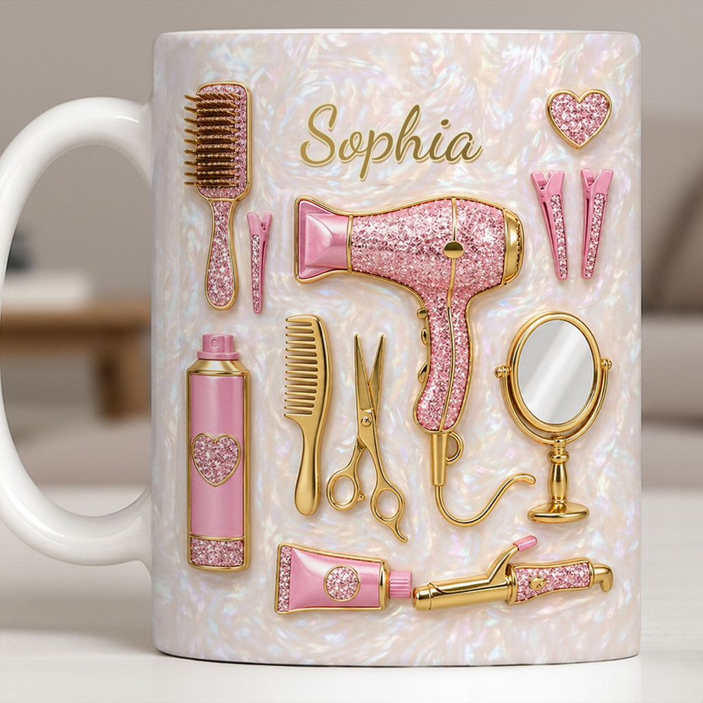 Personalized Hair Stylist Coffee Mug Custom Gift for Her Edge-to-edge Mug GradoCreations