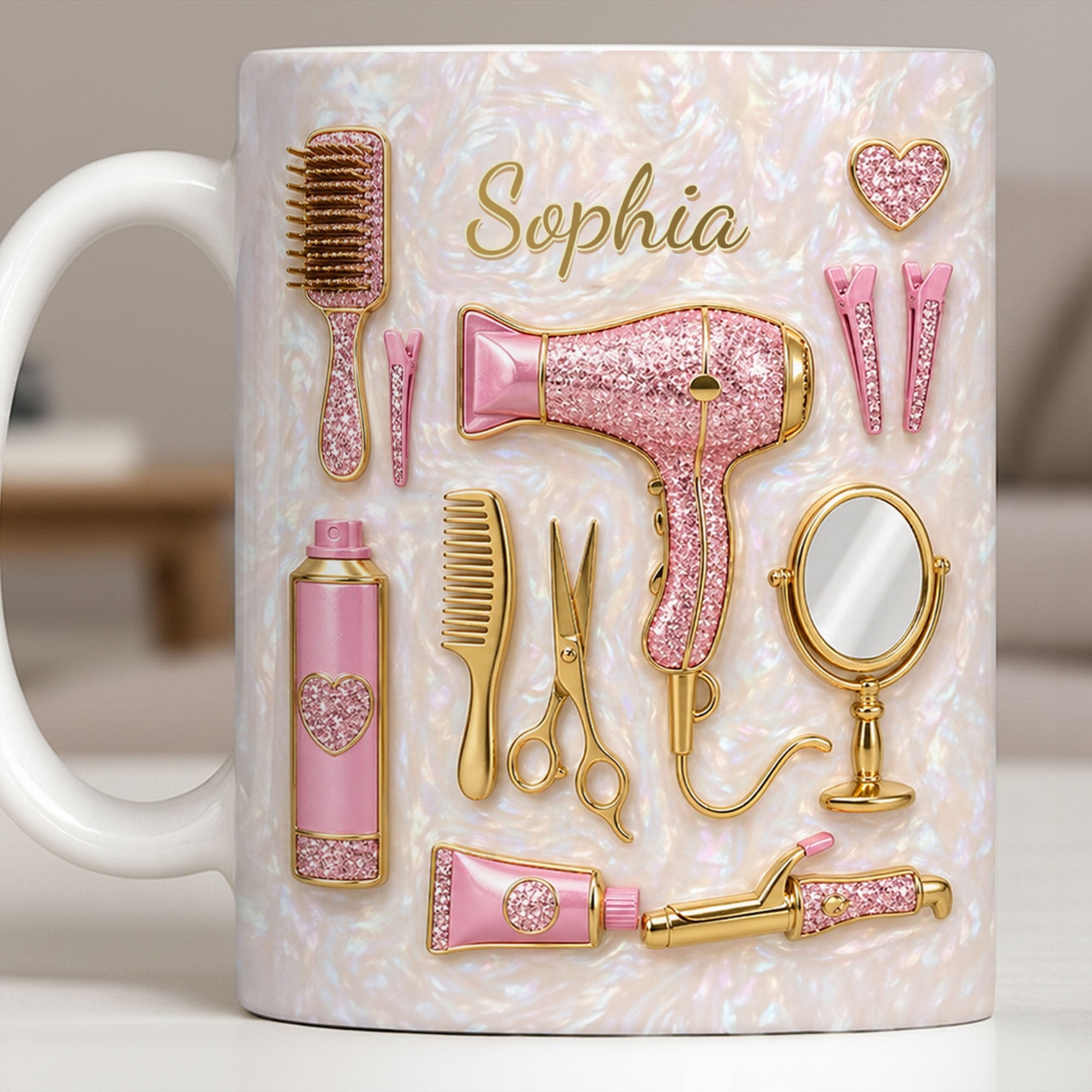 Personalized Hair Stylist Coffee Mug Custom Gift for Her Edge-to-edge Mug GradoCreations