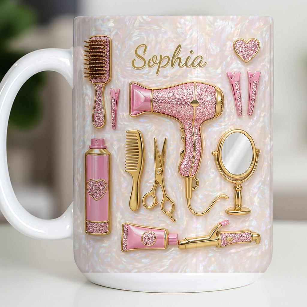 Personalized Hair Stylist Coffee Mug Custom Gift for Her Edge-to-edge Mug GradoCreations